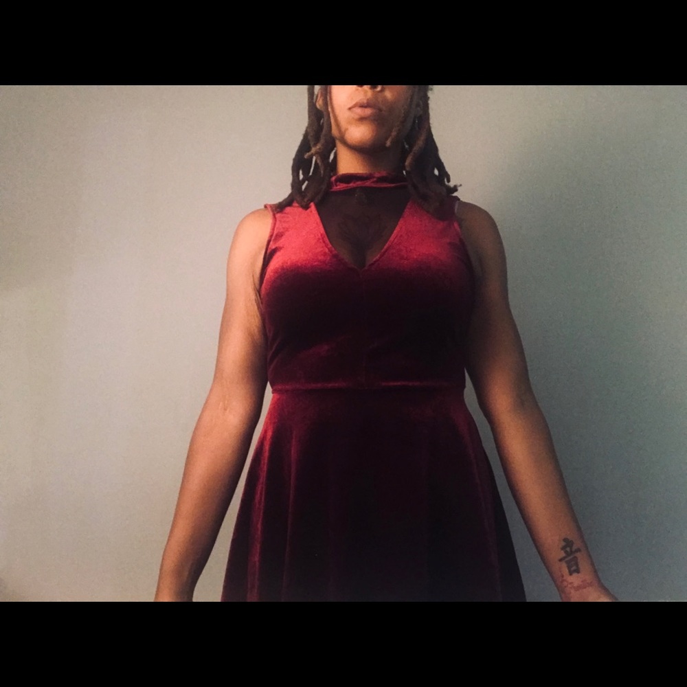 Red/Maroon Velvet Dress